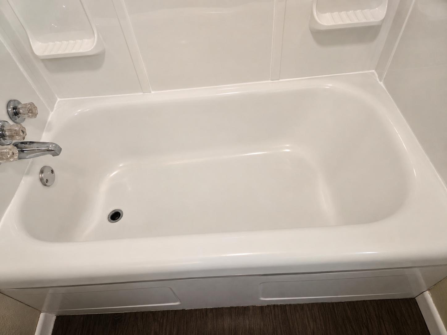 Shower tub bright after cleaning